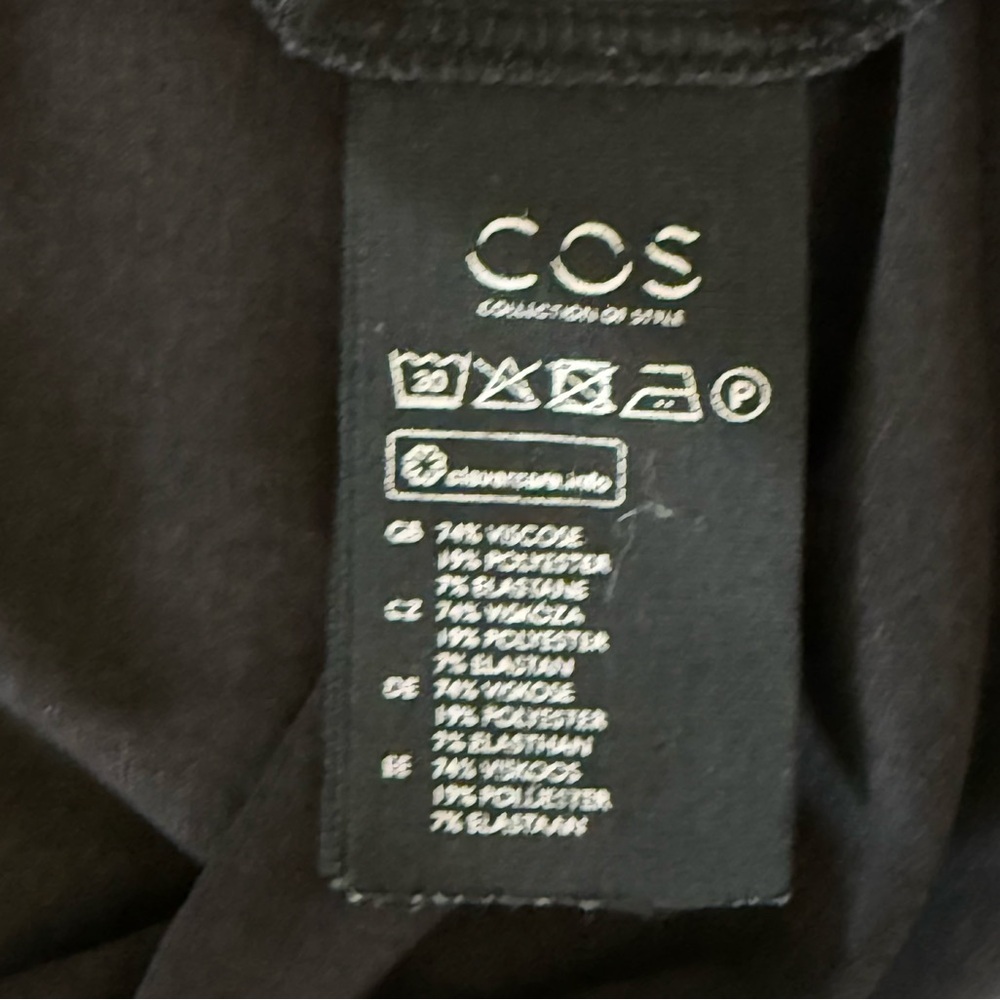 COS Black Sleeveless Keyhole Back Stretch Jersey Relaxed Fit Midi Dress Small - Picture 14 of 14